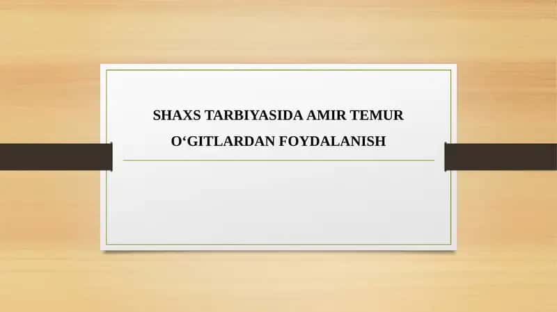 Amir Temur Tuzuklari