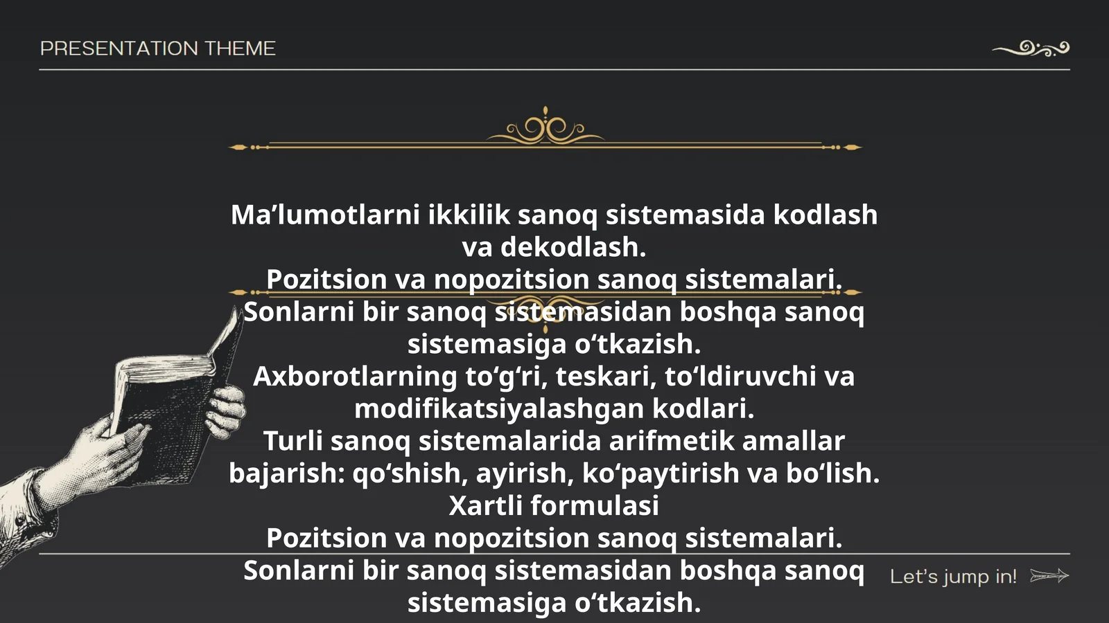 Ma’lumotlarni ikkilik sanoq sistemasida kodlash va dekodlash