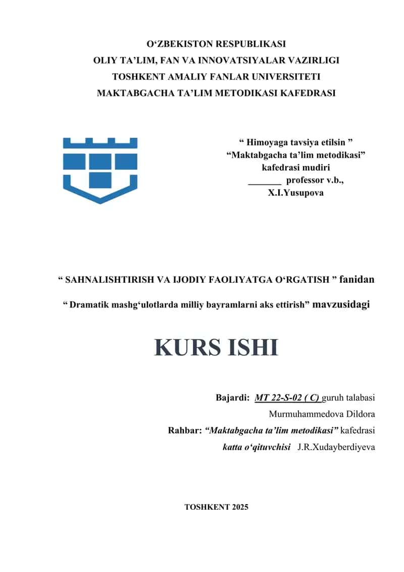 Dramatik mashgʻulotlarda milliy bayramlarni aks ettirish.