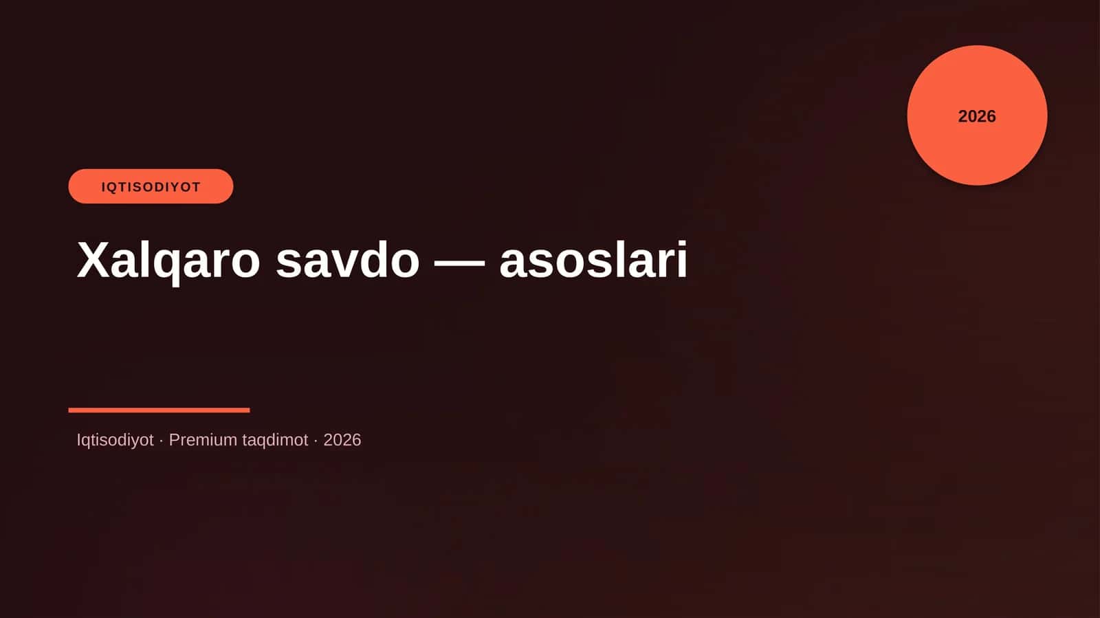 Xalqaro savdo — asoslari