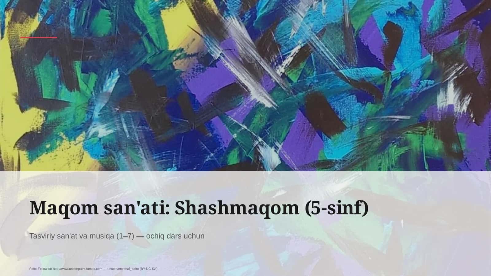 Maqom san'ati: Shashmaqom (5-sinf)