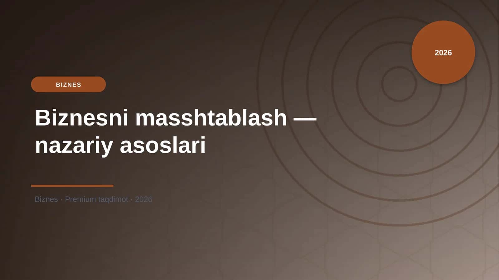 Biznesni masshtablash — nazariy asoslari
