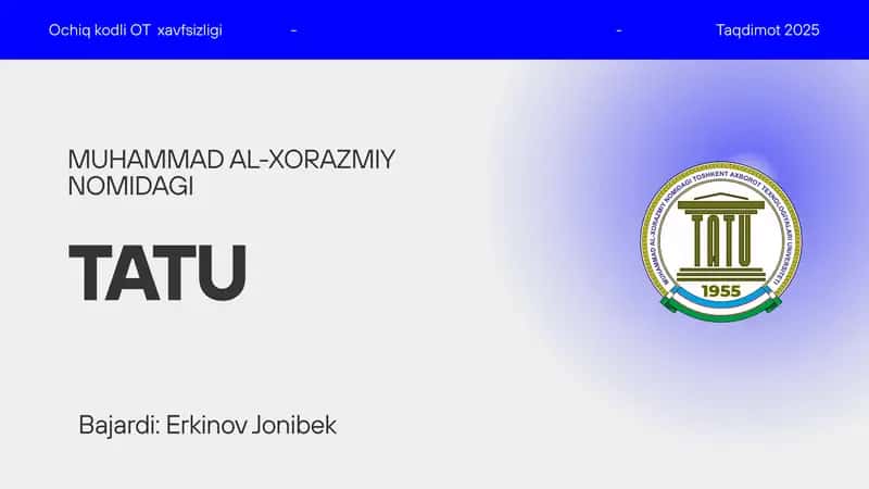 Skriptlar yordamida avtomatlashtirilgan zaifliklarni aniqlash