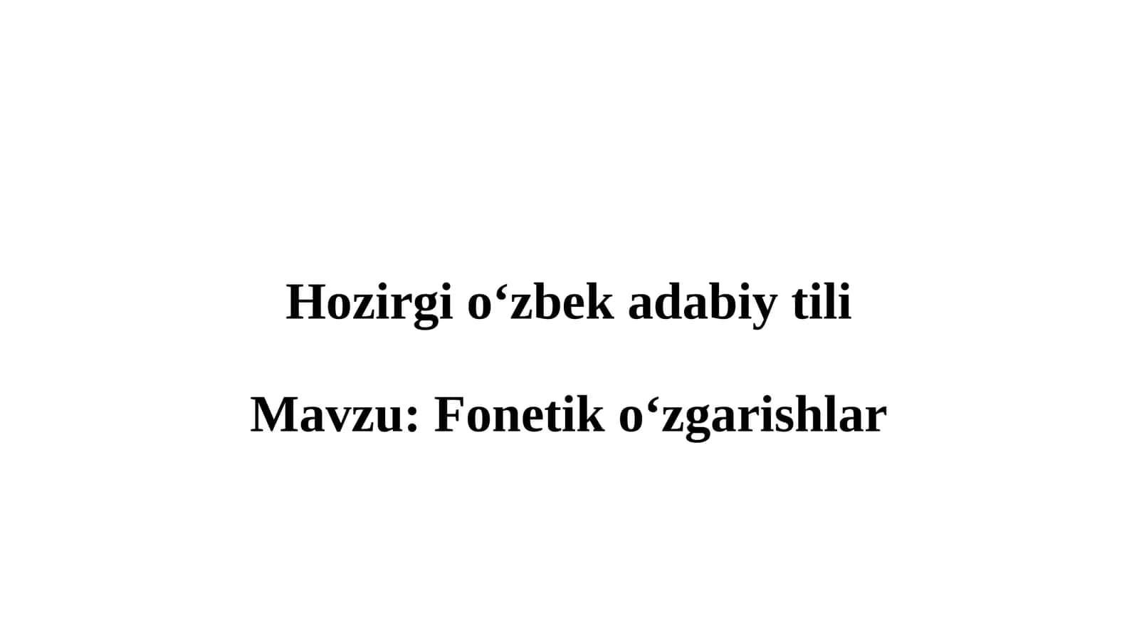 Hozirgi o‘zbek adabiyotil