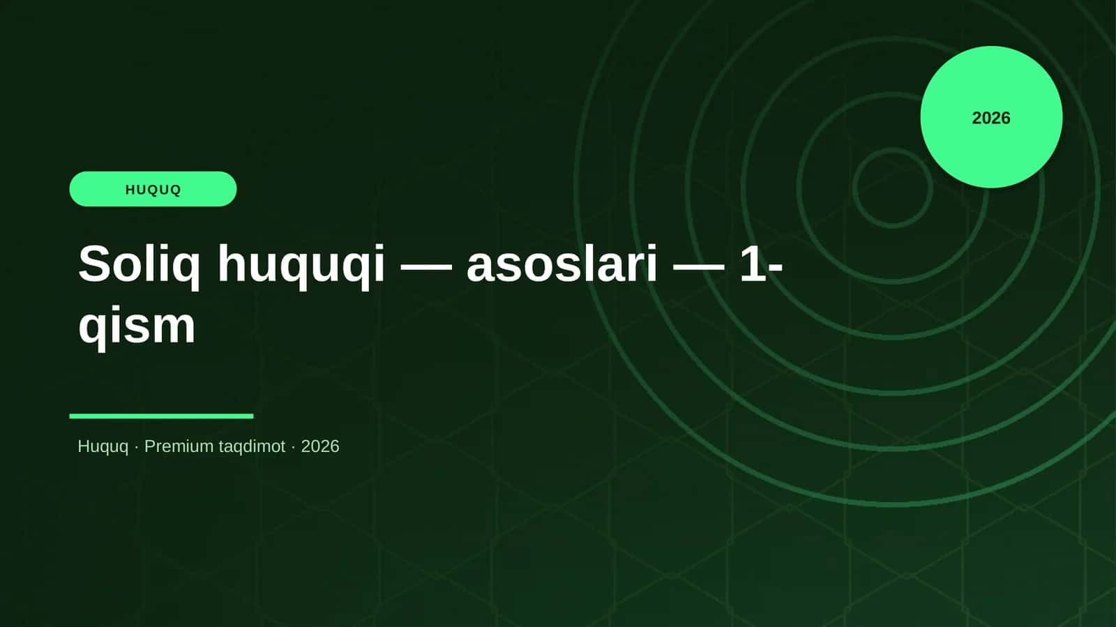 Soliq huquqi — asoslari — 1-qism
