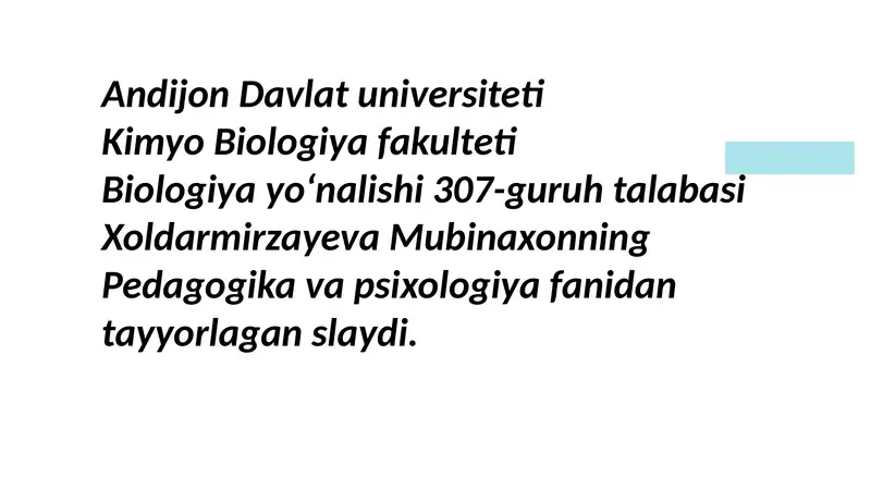 PEDAGOGIK G‘OYALARNING RIVOJLANISH BOSQICHLARI