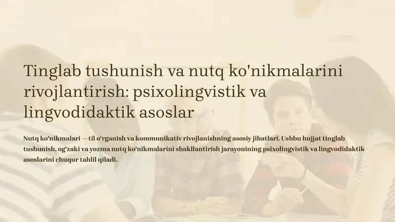 Nutq ko'nikmalari