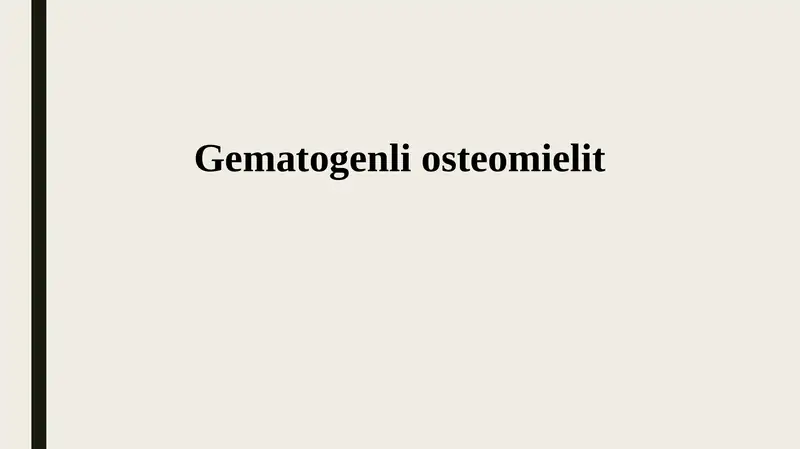 Gematogenli osteomielit