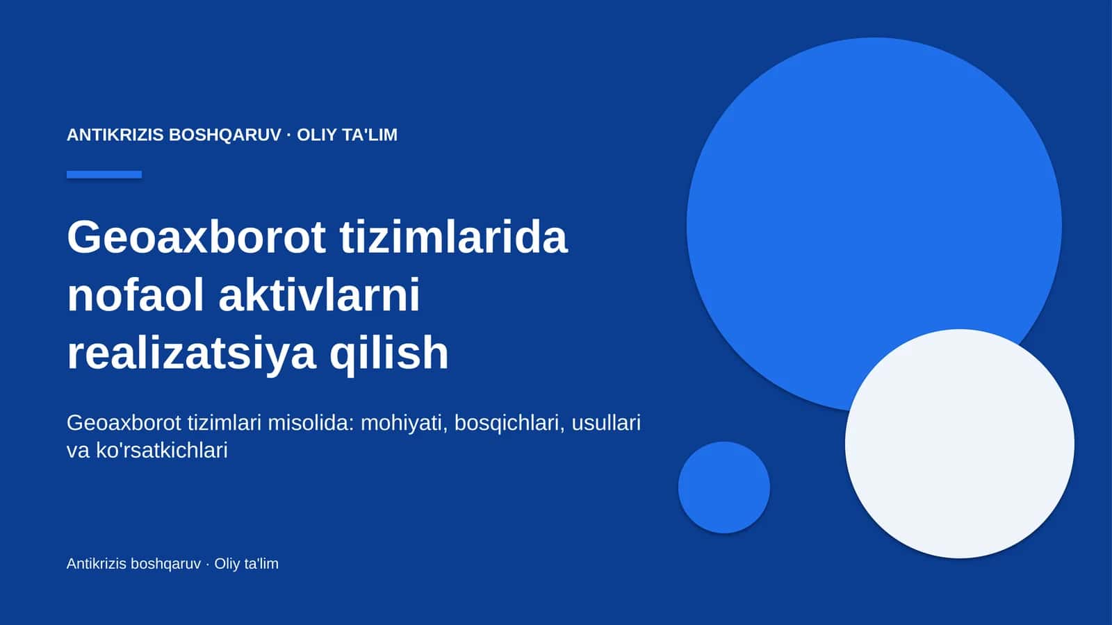 geoaxborot tizimlarida nofaol aktivlarni realizatsiya qilish 3453