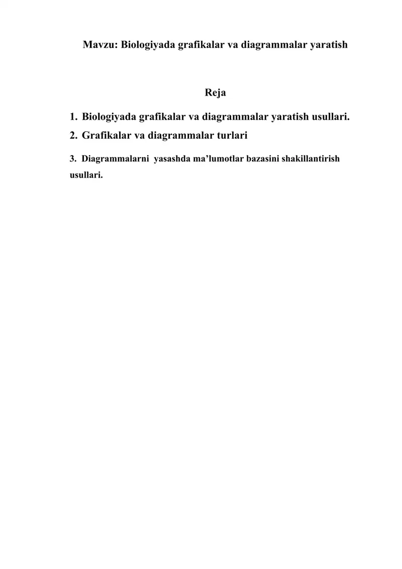 Biologiyada grafikalar va diagrammalar yaratish