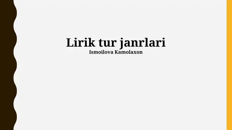 Lirik tur janrlari