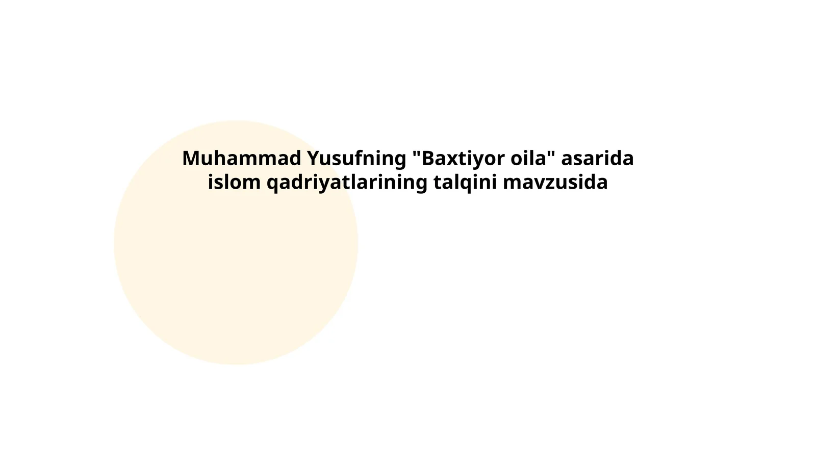 Muhammad Yusuf "Baxtiyor oila"