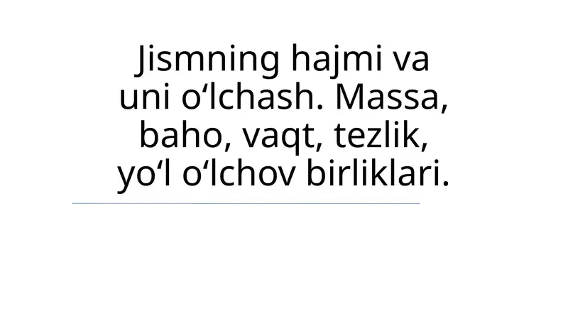 Tanani o'lchash usullari