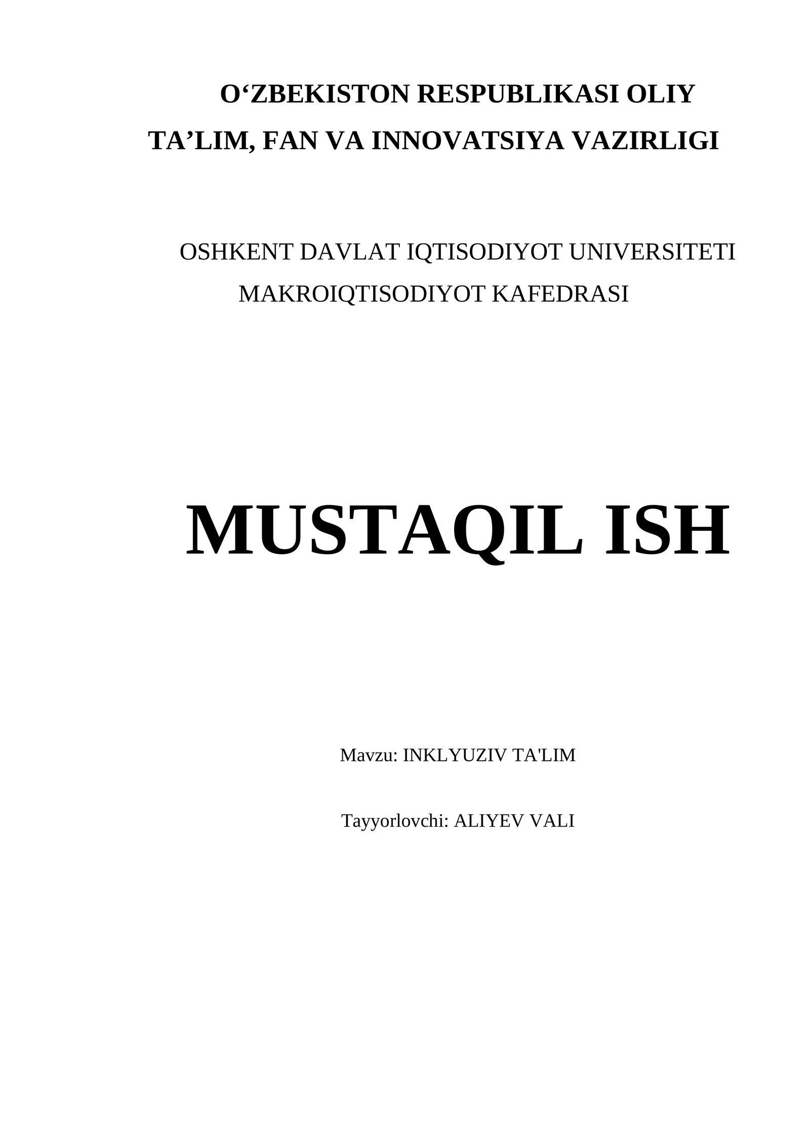 INKLYUZIV TA'LIM