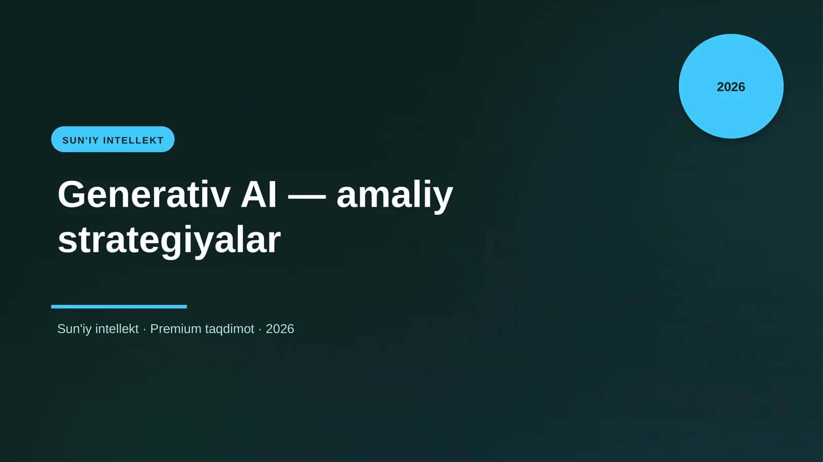 Generativ AI — amaliy strategiyalar