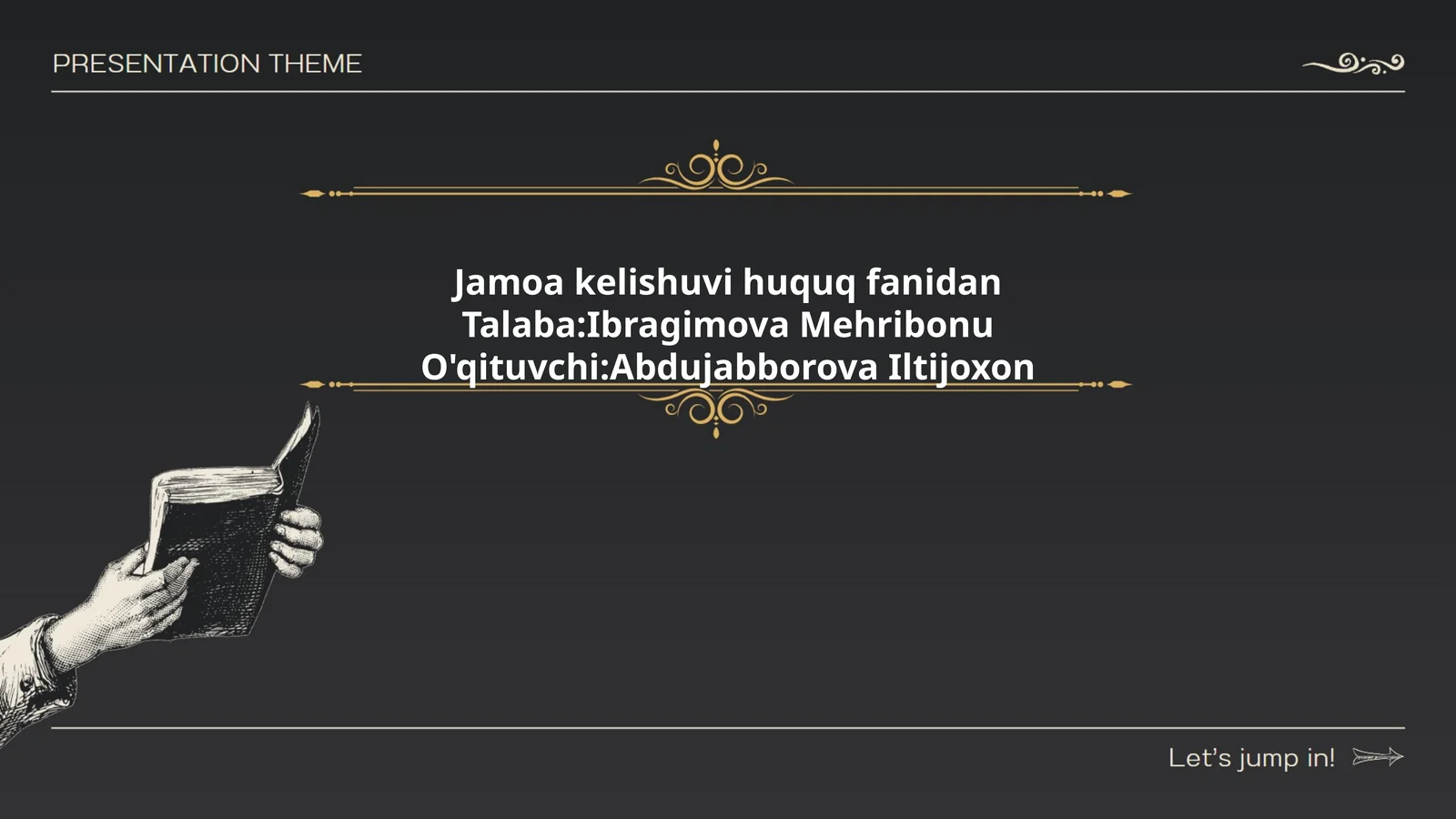 Jamoa kelishuvi huquq fanidan