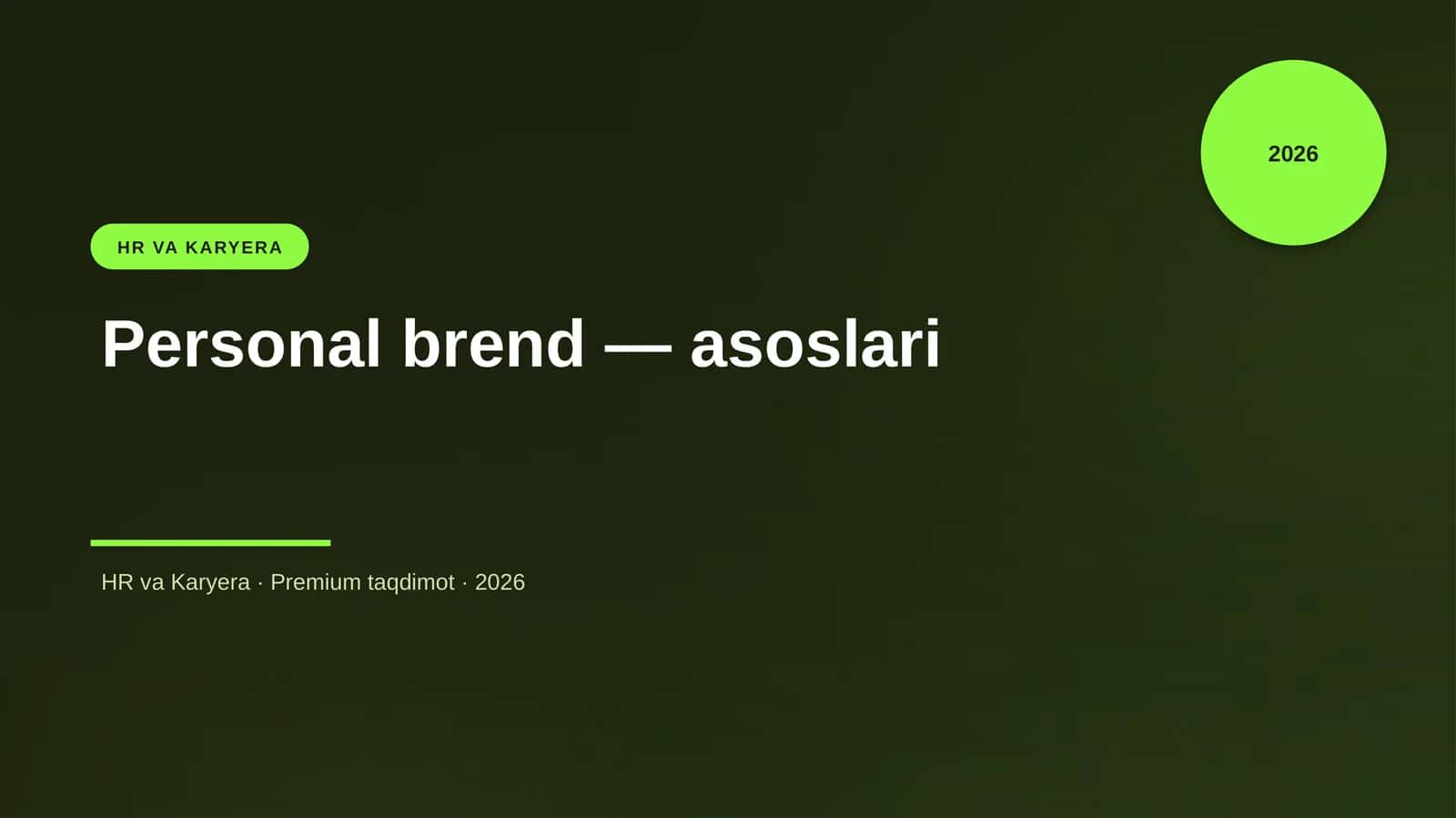 Personal brend — asoslari
