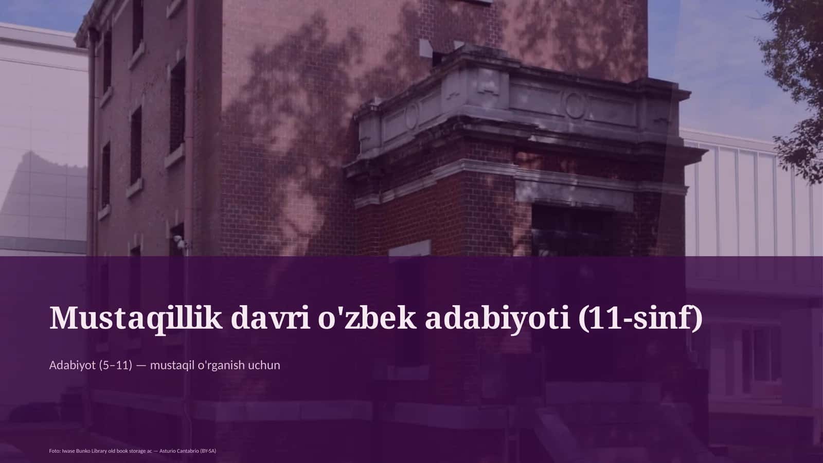 Mustaqillik davri o'zbek adabiyoti (11-sinf)