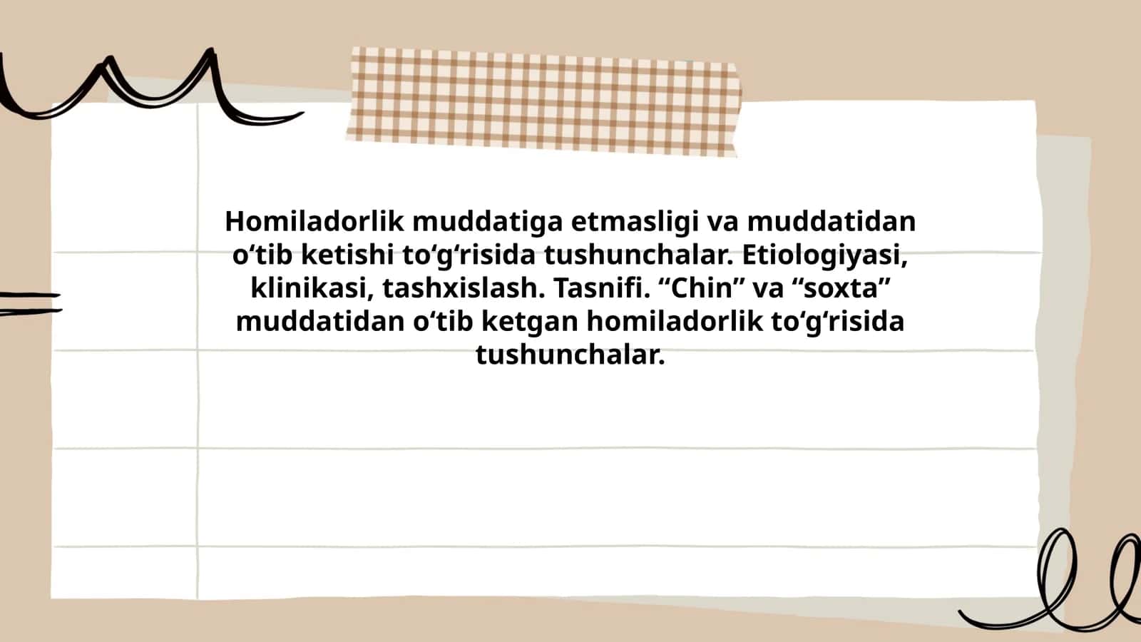 Homiladorlik muddatiga еtmasligi va muddatidan o‘tib ketishi to‘g‘risida tushunchalar