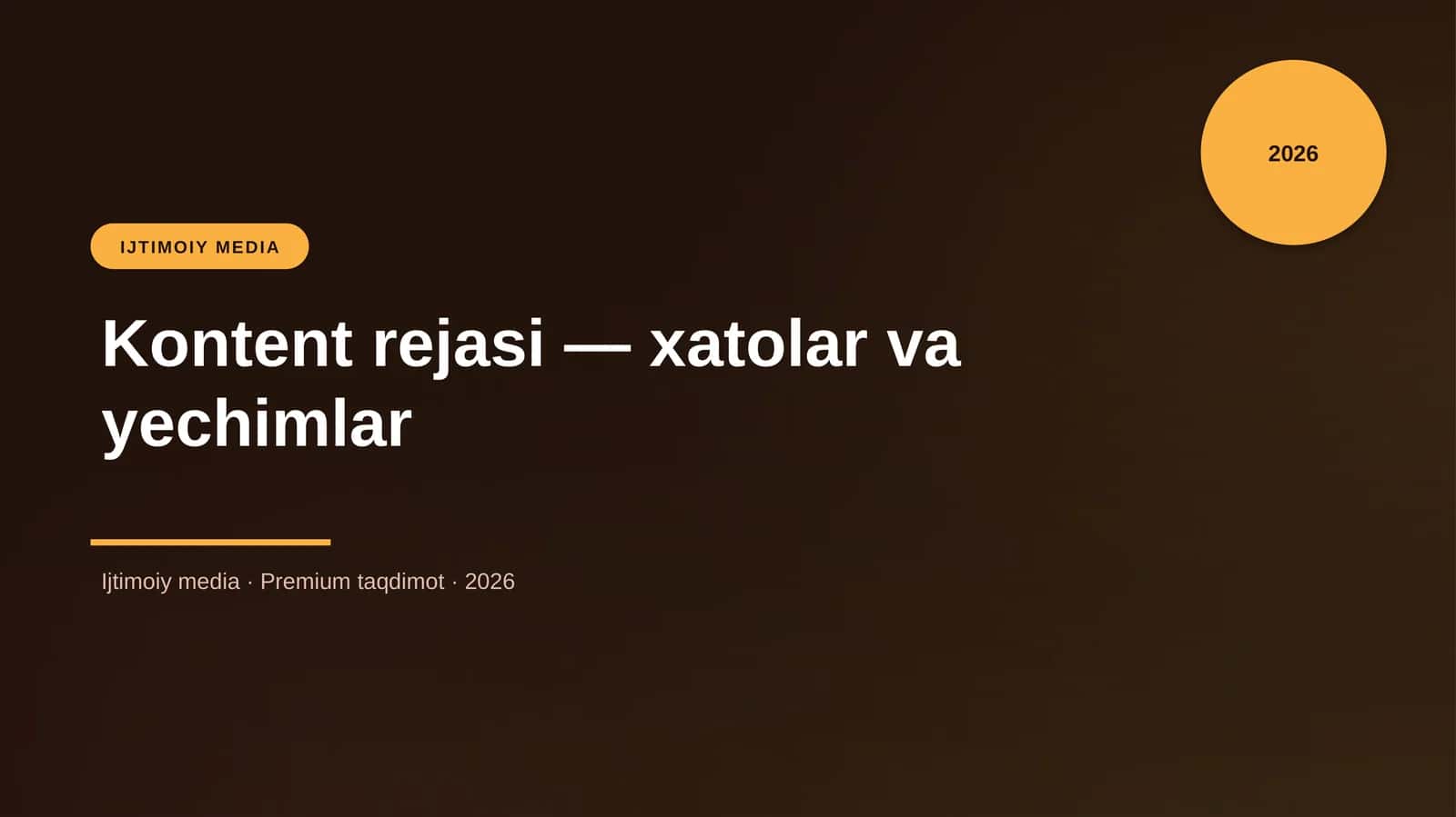 Kontent rejasi — xatolar va yechimlar
