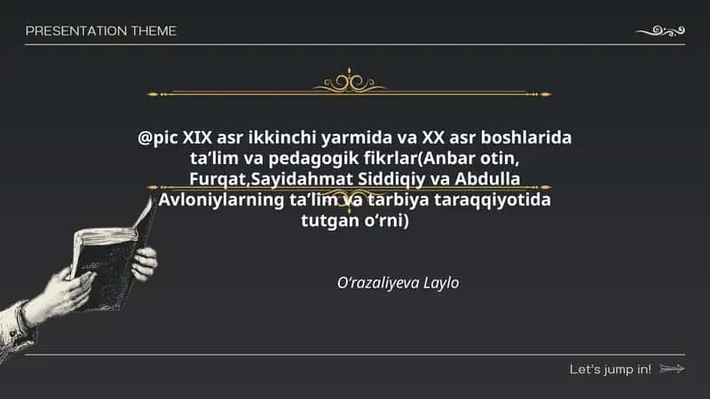 XIX asr ikkinchi yarmida va XX asr boshlarida taʼlim va pedagogik fikrlar