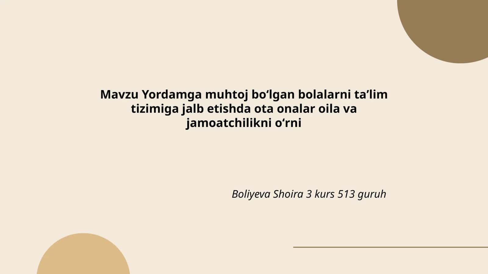 Yordamga muhtoj bolalarni taʼlim tizimiga jalb etish