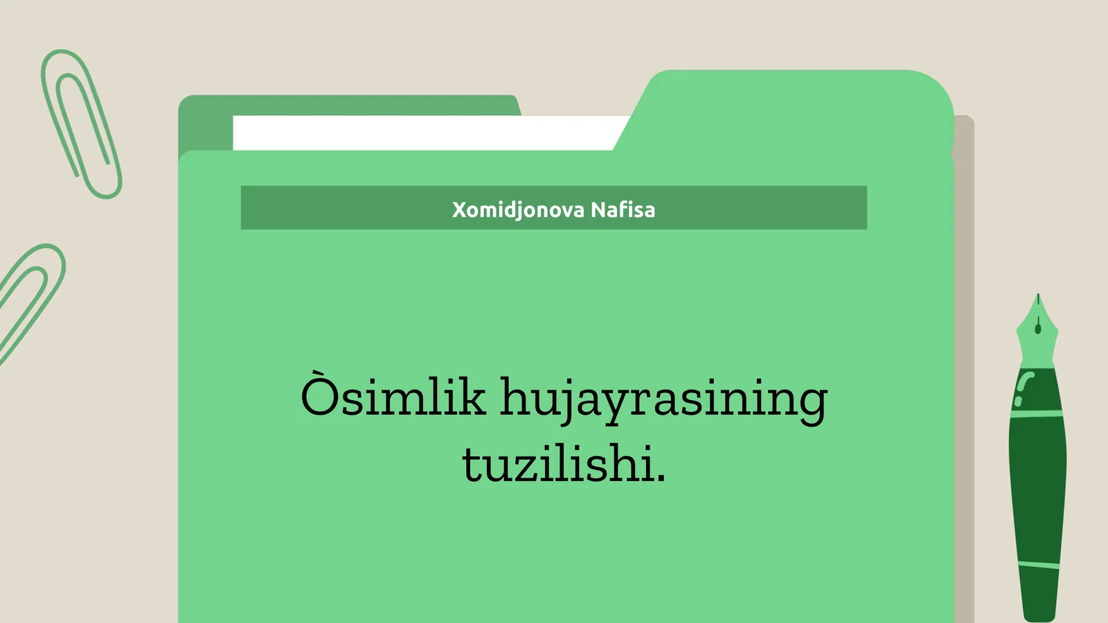 Òsimlik hujayrasining tuzilishi