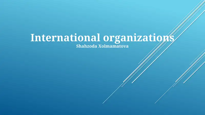 International organizations