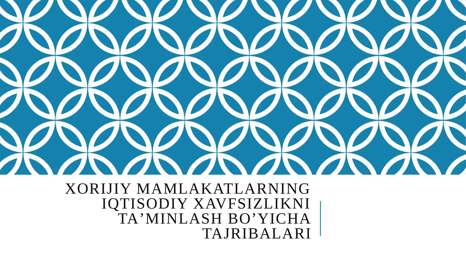Xorijiy mamlakatlarning iqtisodiy xavfsizlikni taʼminlash boʼyicha tajribalari
