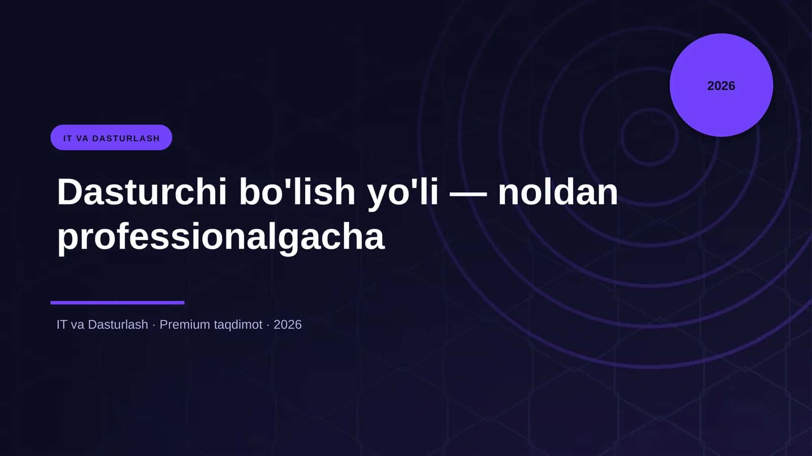 Dasturchi bo'lish yo'li — noldan professionalgacha