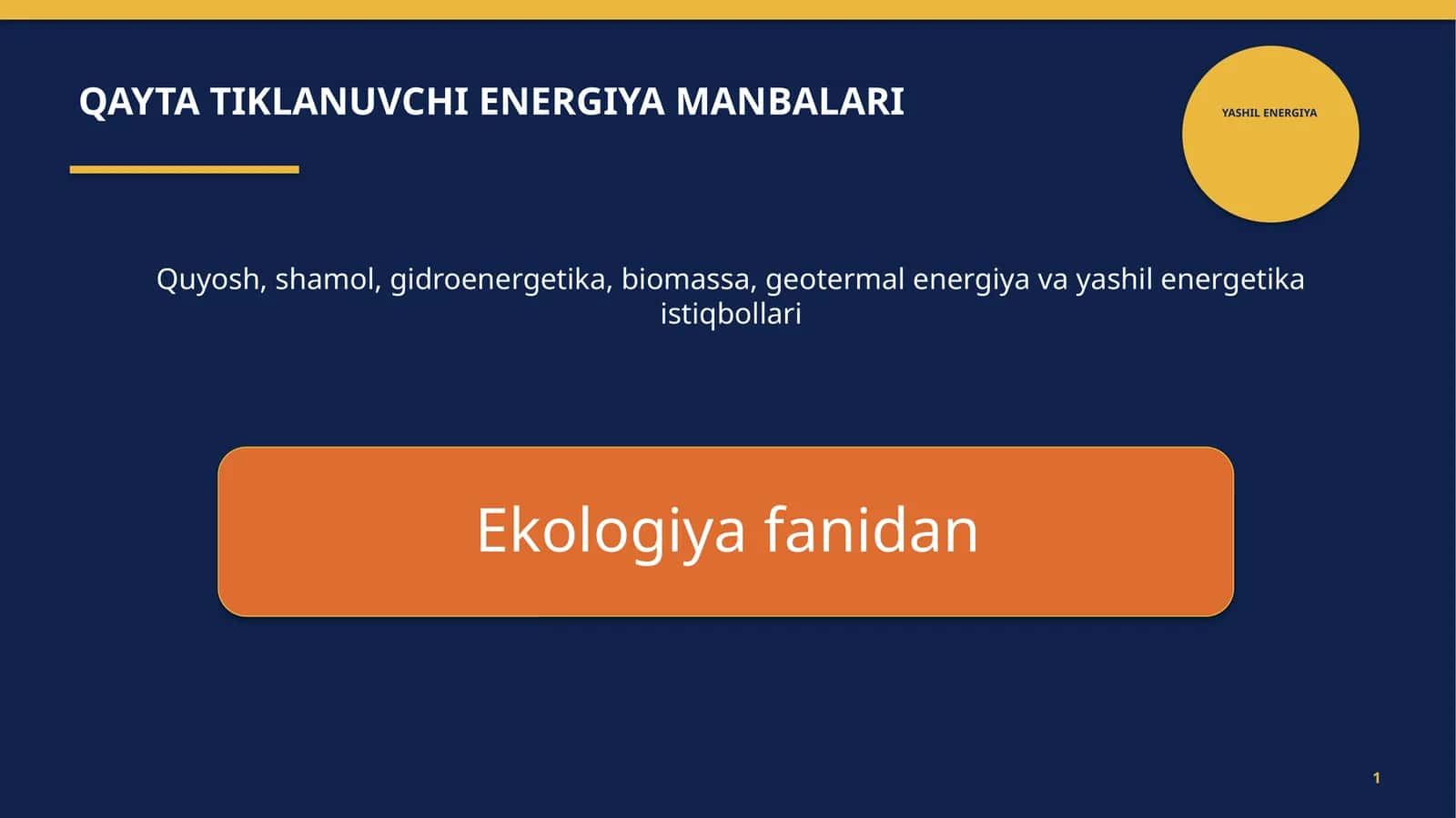 YASHIL ENERGIYA