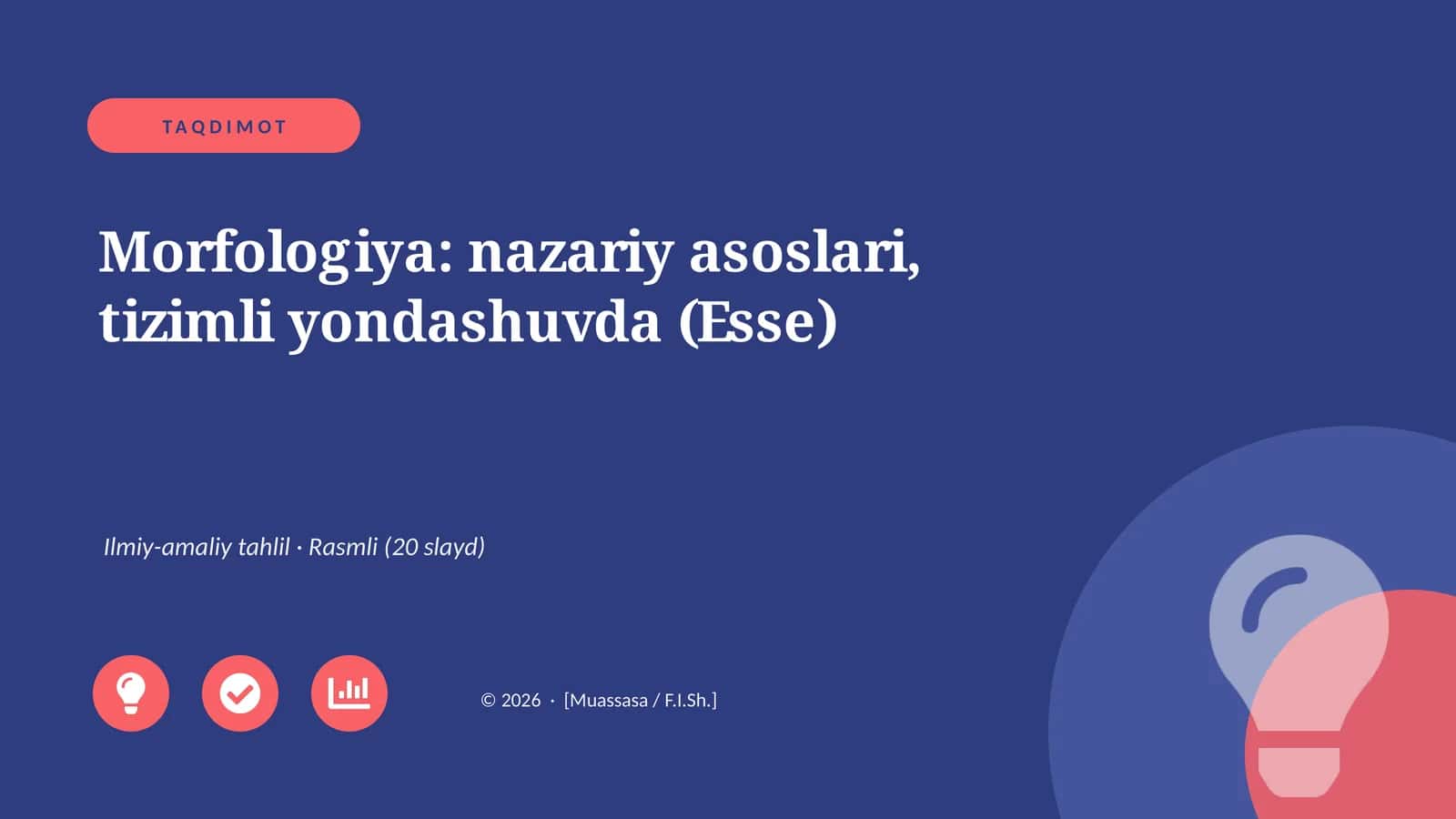 Morfologiya: nazariy asoslari, tizimli yondashuvda (Esse)