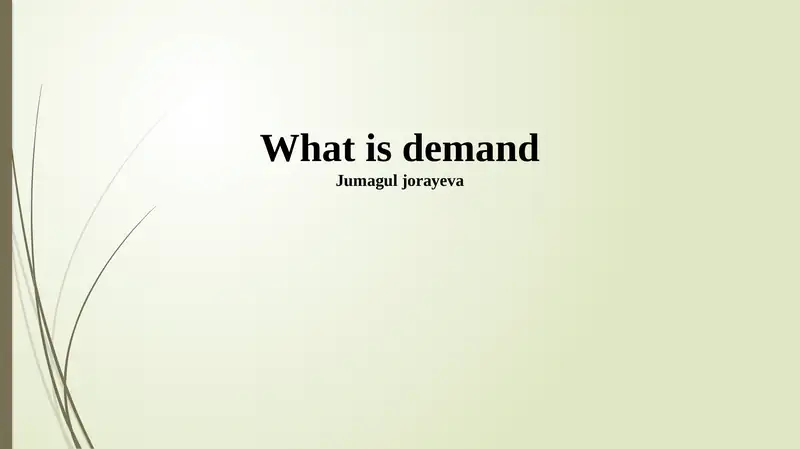 Demand Elasticity