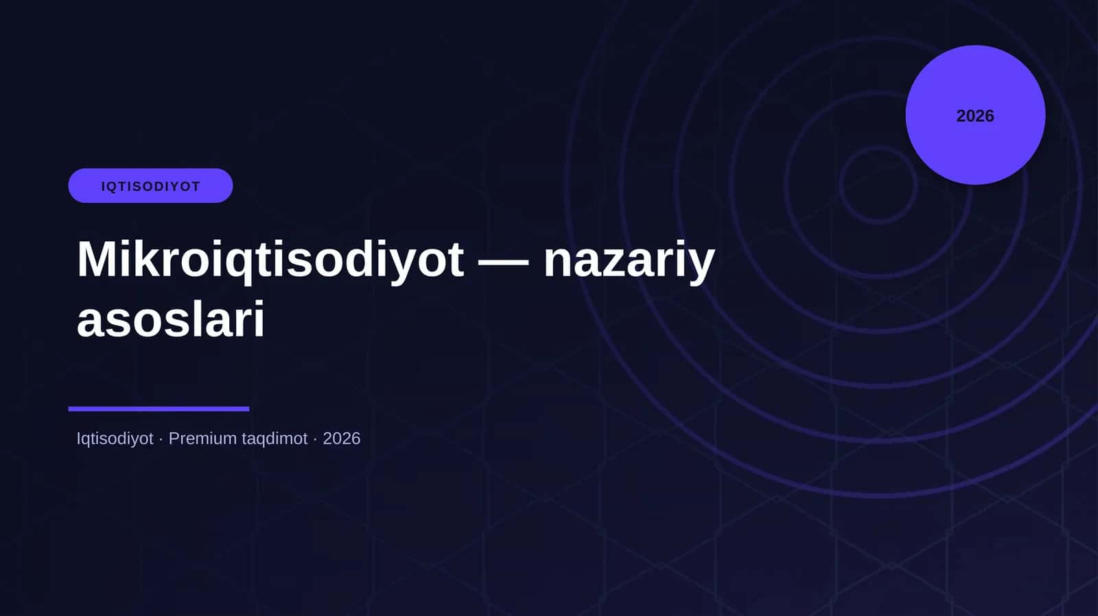Mikroiqtisodiyot — nazariy asoslari