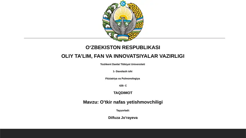 O'tkir nafas yetishmovchiligi
