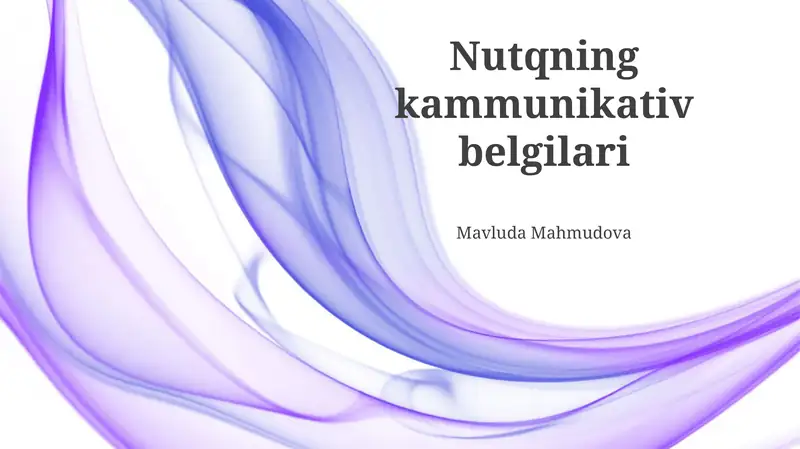 Nutqning kammunikativ belgilari