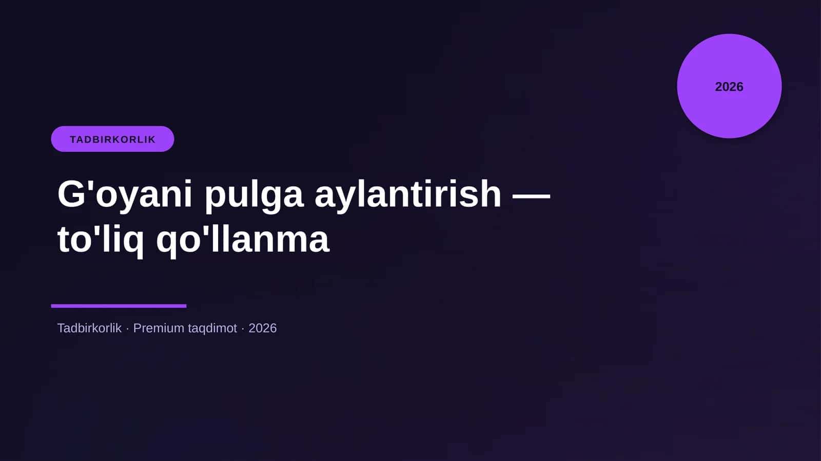 G'oyani pulga aylantirish — to'liq qo'llanma
