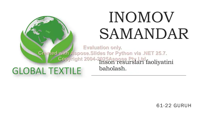 Global Textile inson resurslari analizi