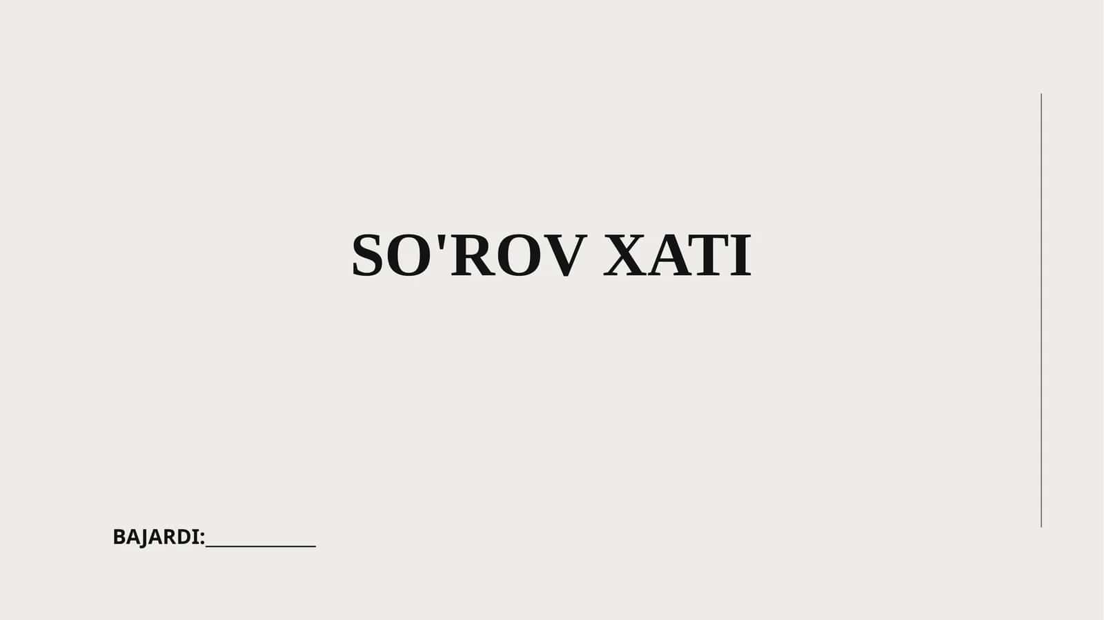 So'rov xati