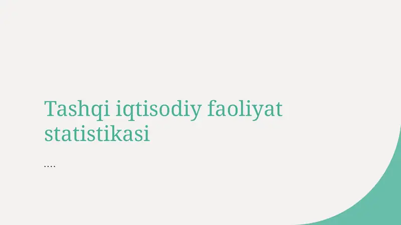 Tashqi iqtisodiy faoliyat statistikasi