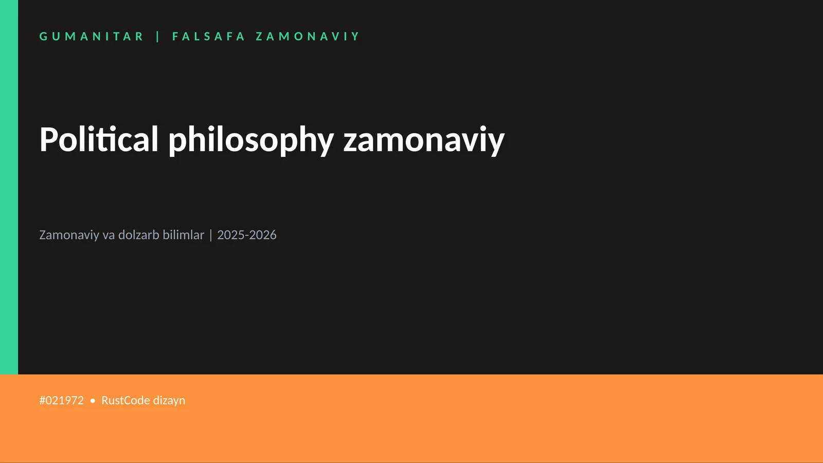 Political philosophy zamonaviy