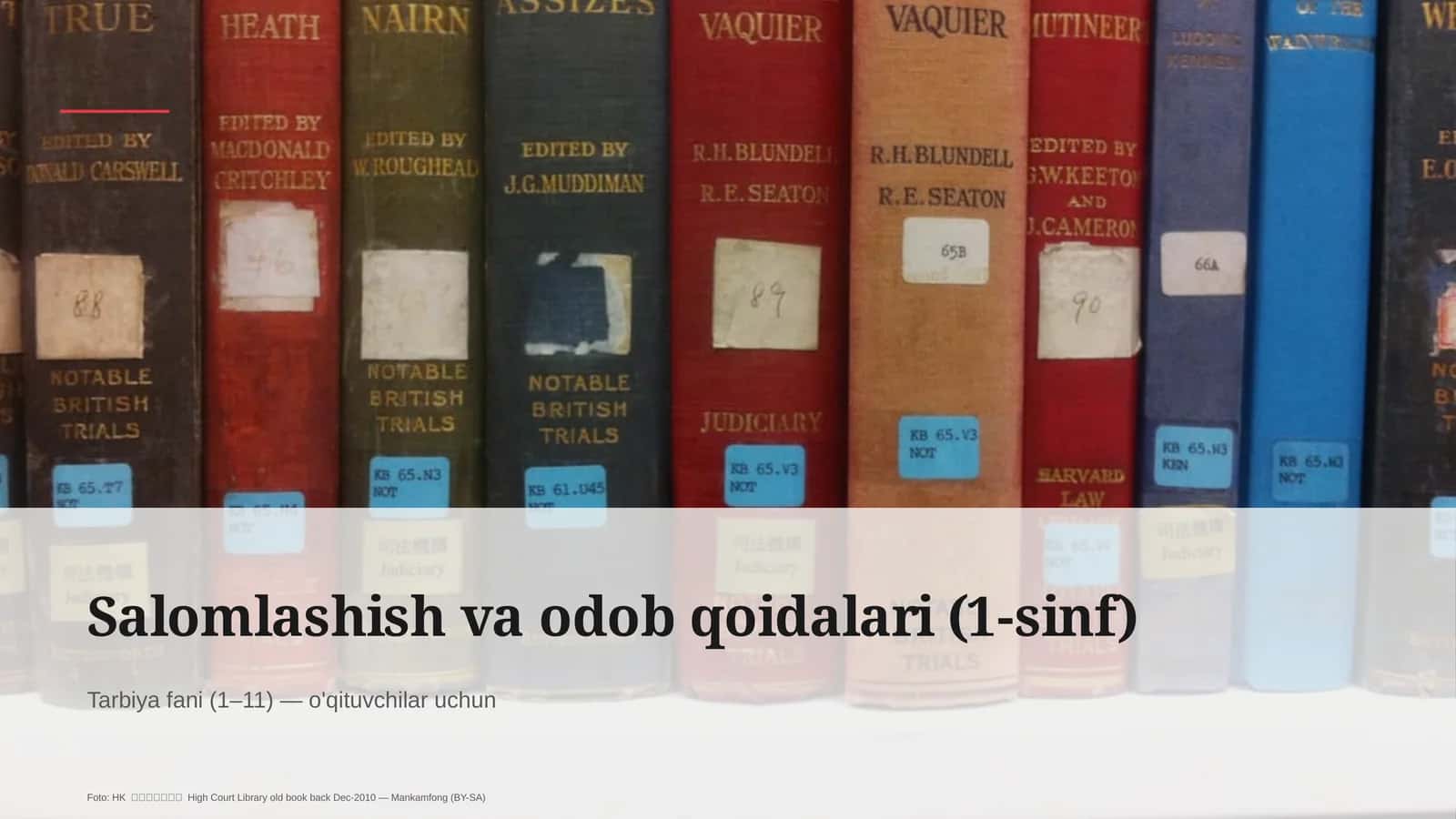 Salomlashish va odob qoidalari (1-sinf)