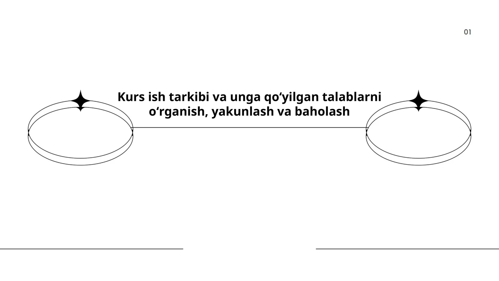 Kurs ish tarkibi va unga qoʻyilgan talablarni oʻrganish, yakunlash va baholash
