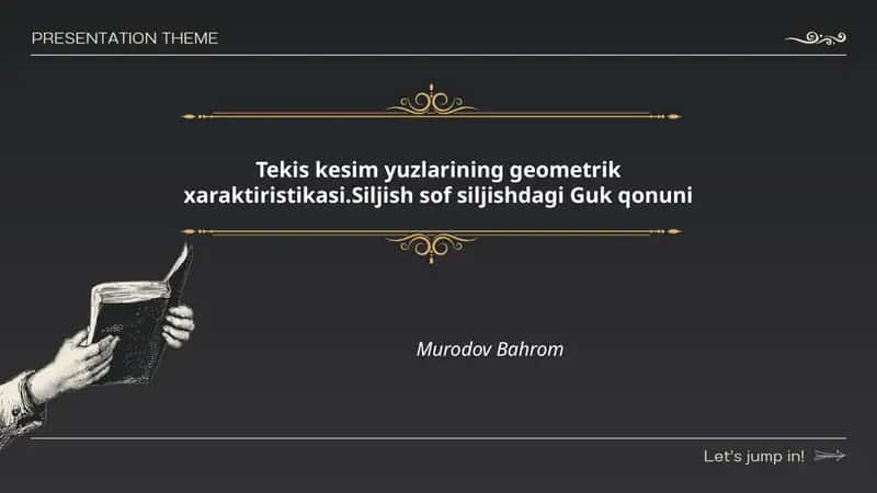Tekis kesim yuzlarining geometrik xaraktiristikasi.Siljish sof siljishdagi Guk qonuni