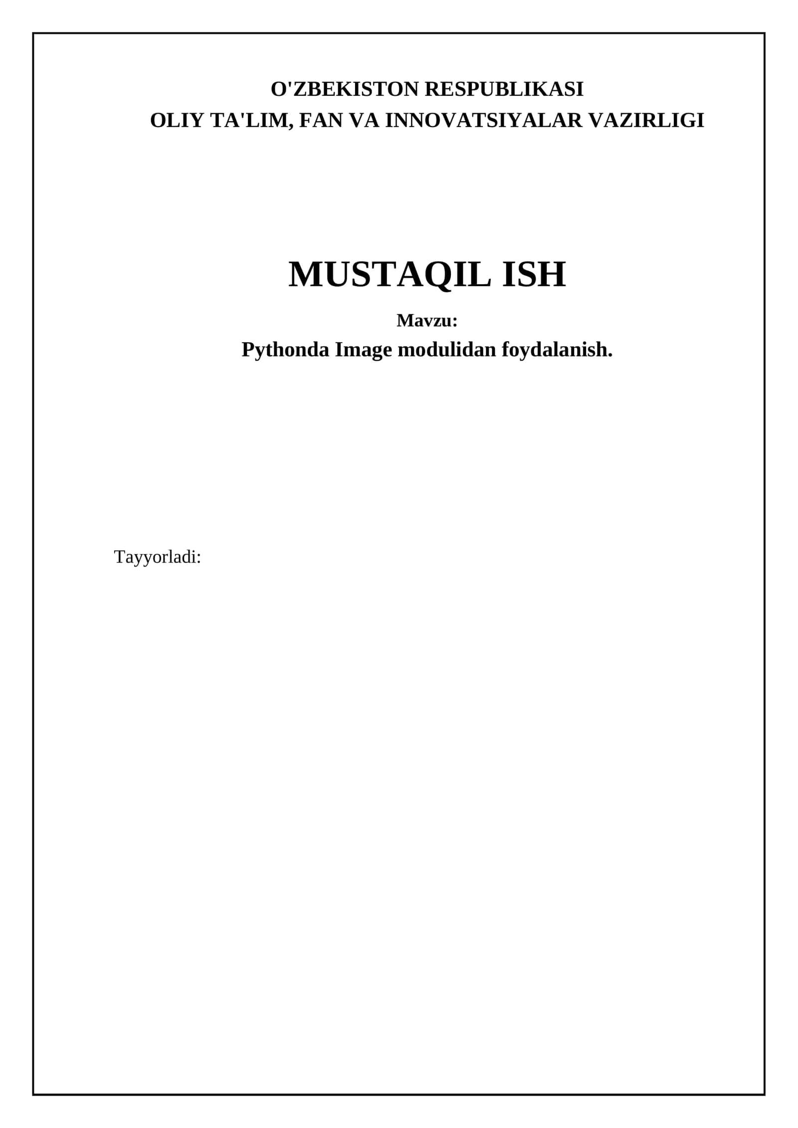 Pythonda Image modulidan foydalanish