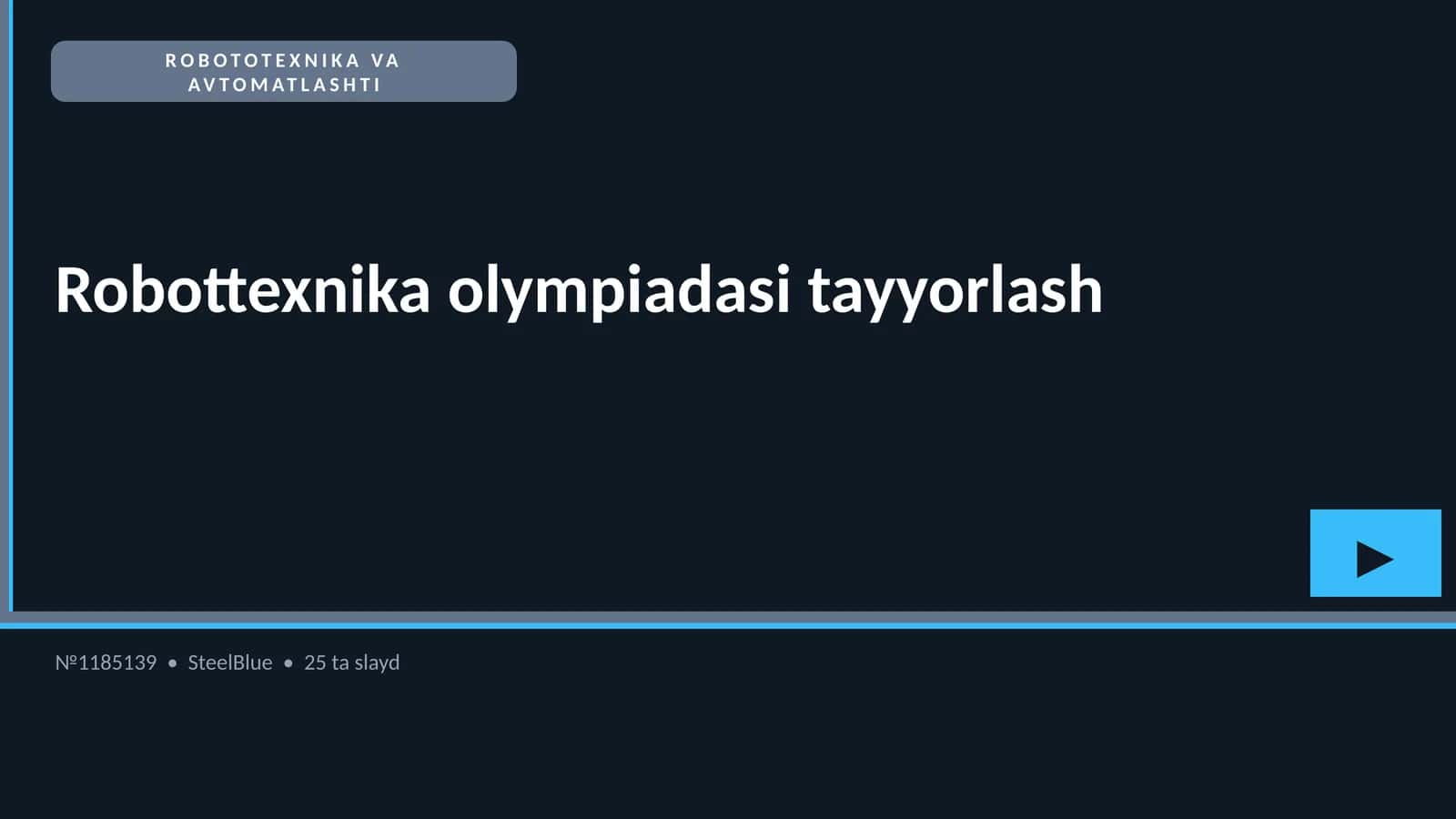 ROBOTOTEXNIKA VA AVTOMATLASHTI