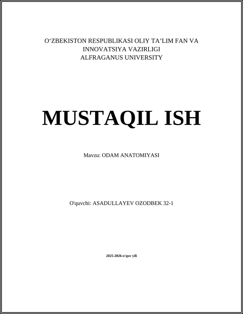 ODAM ANATOMIYASI