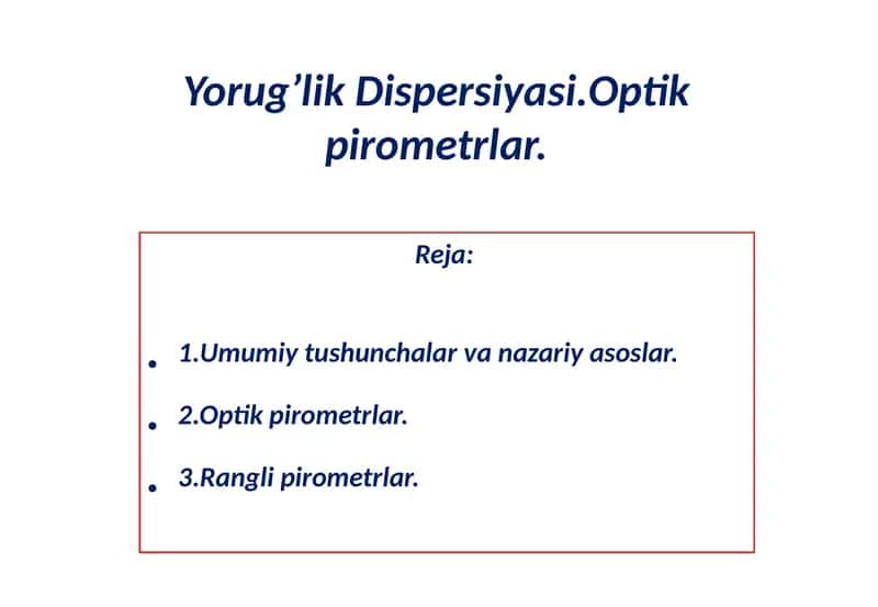 Umumiy tushunchalar va nazariyasoslar