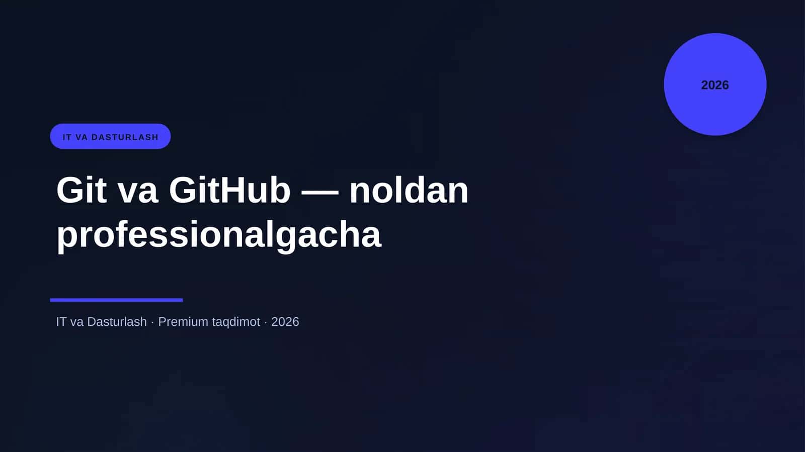 Git va GitHub — noldan professionalgacha