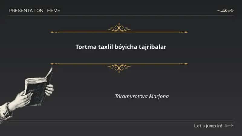 Tortma taxlil bóyicha tajribalar
